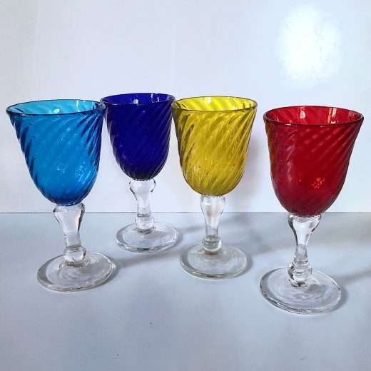 Short Twisted Water Wine Glasses