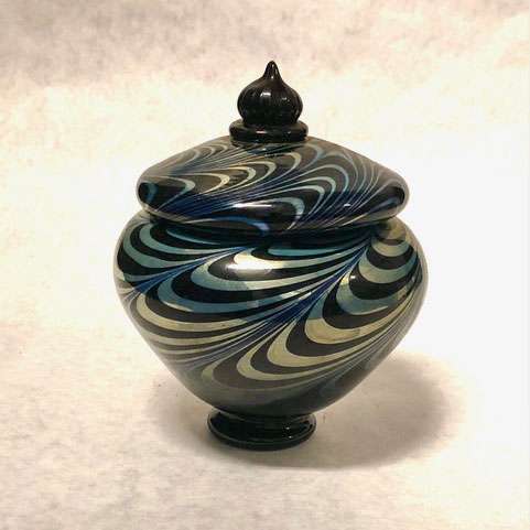 Black and chrome Urn