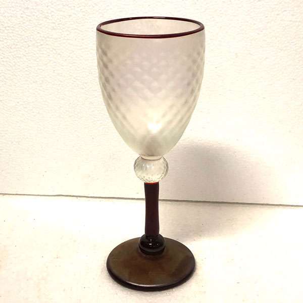 Short Diamond Water Wine Glasses - Strini Art Glass