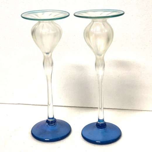 Hand Blown Tall Candle Holders